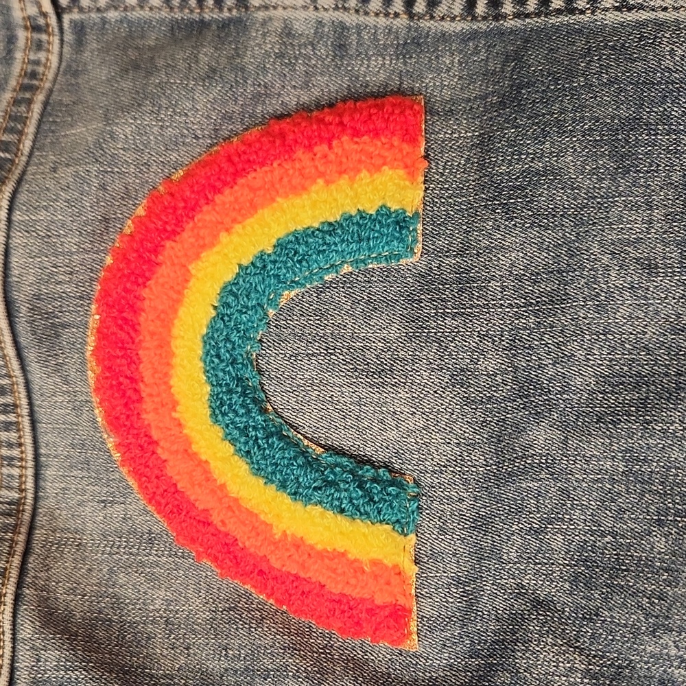 Crewcuts girl rainbow Jean jacket - Picture 3 of 5